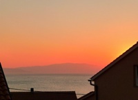 Sonnenuntergang auf dem Balkon